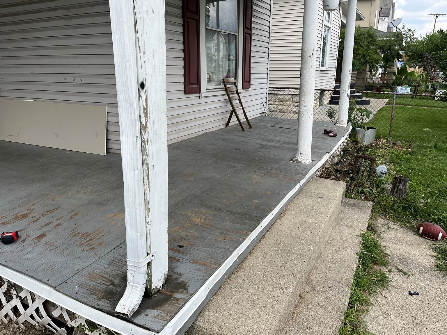 Porch before project photograph — before